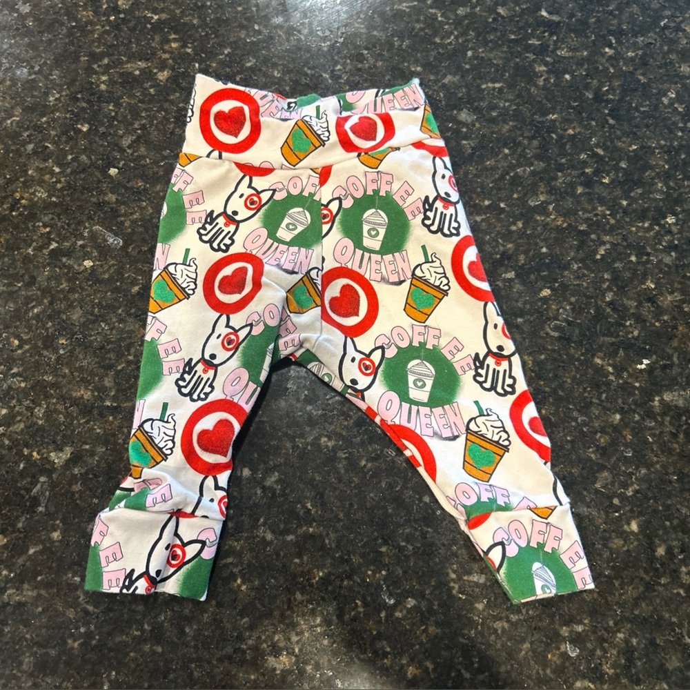 Coffee Queen Target dog custom leggings approx size 6 months